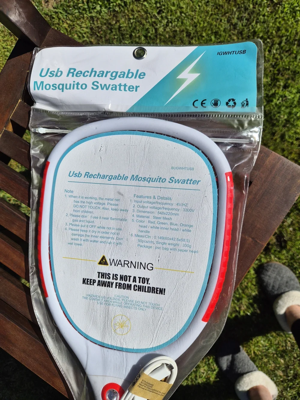 ⚡️Electronic Fly Swatter Bug Zapper Racket 🆕 NIP